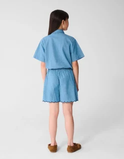 Heart Denim Jumpsuit Lichtblauw