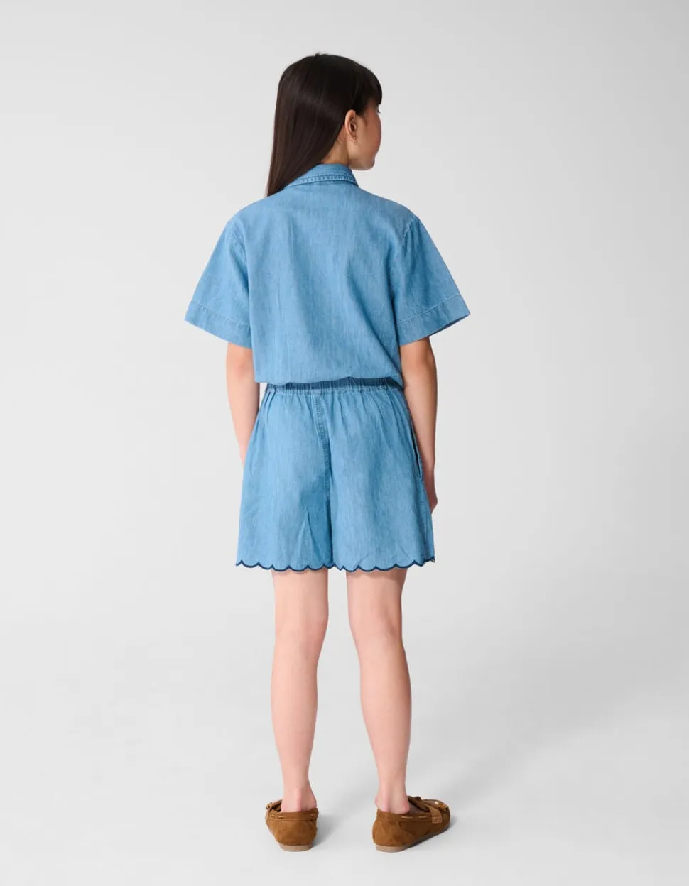 Heart Denim Jumpsuit Lichtblauw