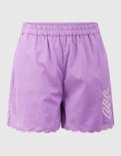 Heart Embroidery Short Paars
