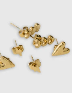 Heart Oorbellen Set Goud