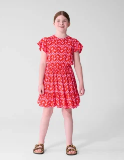 Heart Print Mini Jurk Roze