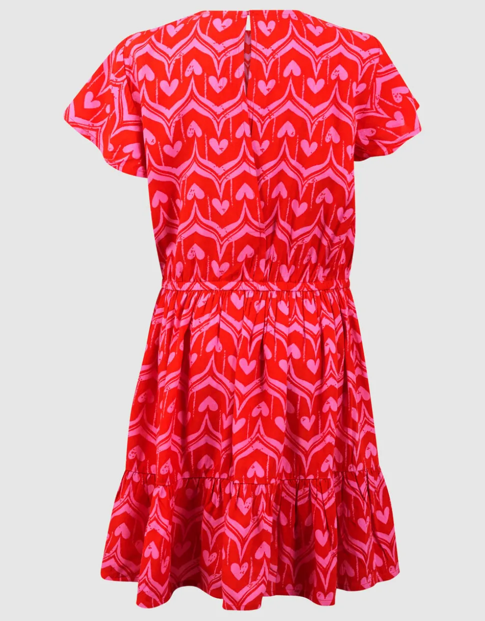Heart Print Mini Jurk Roze