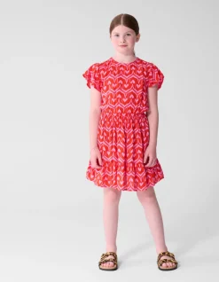 Heart Print Mini Jurk Roze