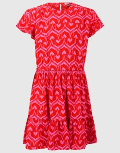 Heart Print Mini Jurk Roze