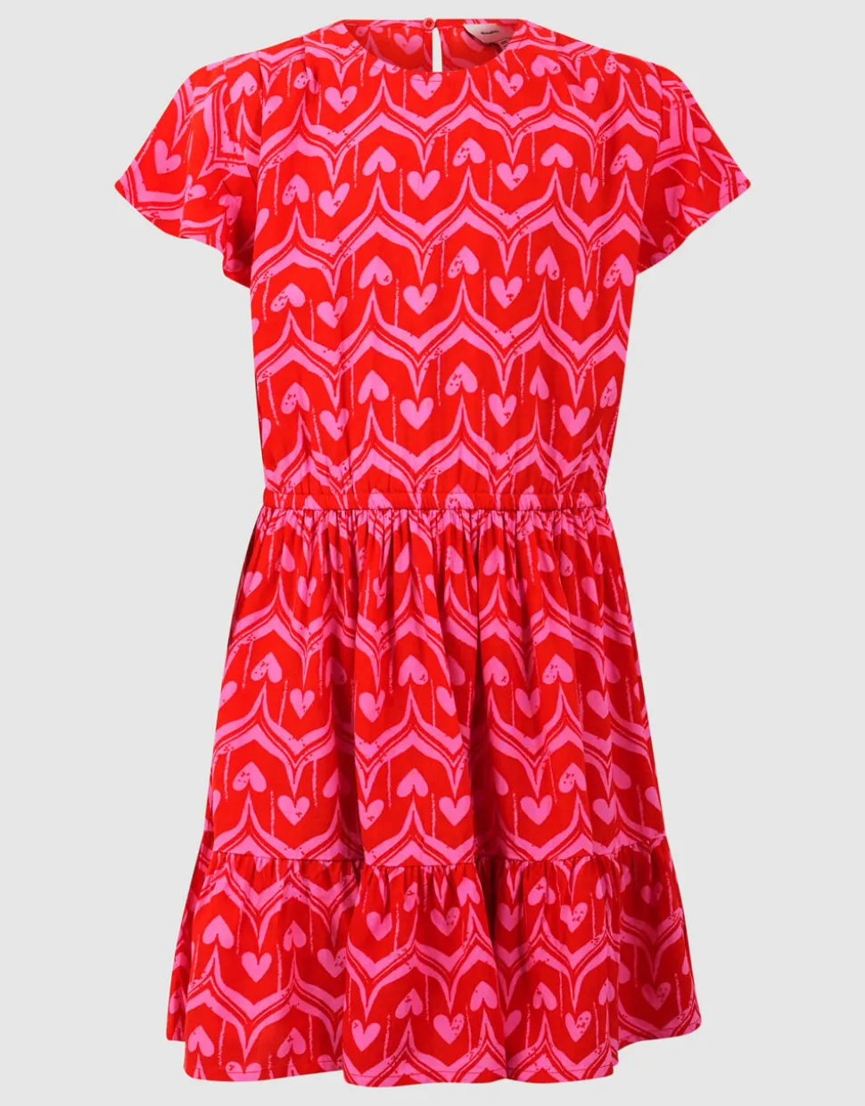 Heart Print Mini Jurk Roze