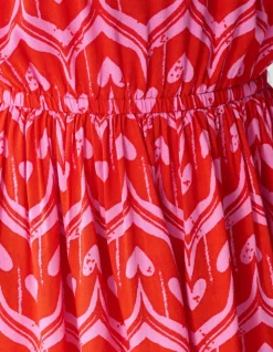 Heart Print Mini Jurk Roze