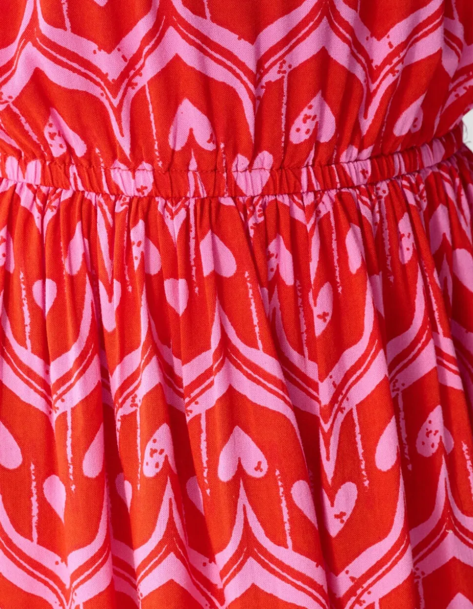 Heart Print Mini Jurk Roze