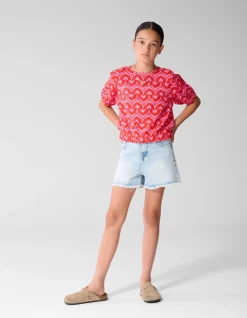 Heart Print Top Roze/Rood