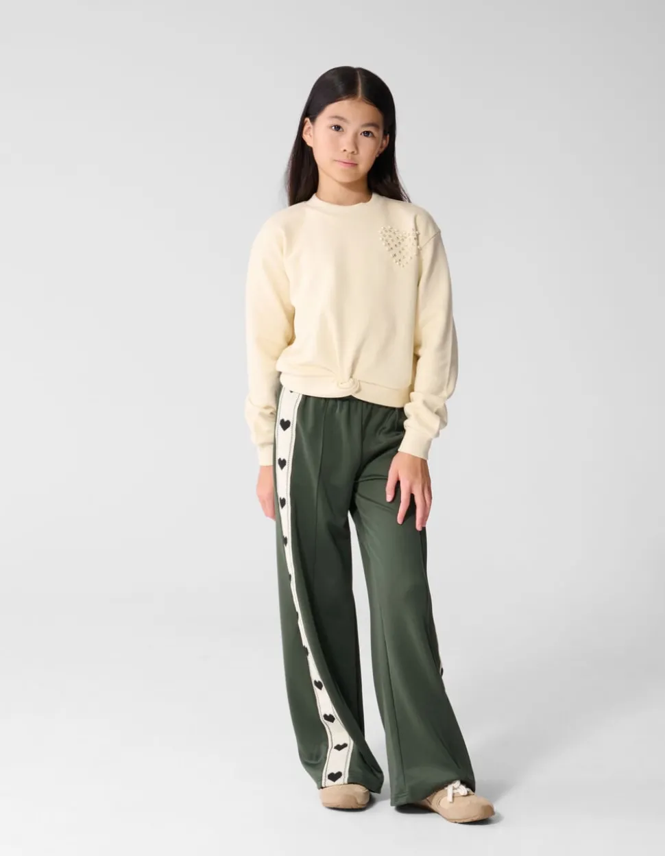 Heart Wrap Sweater Gebroken Wit