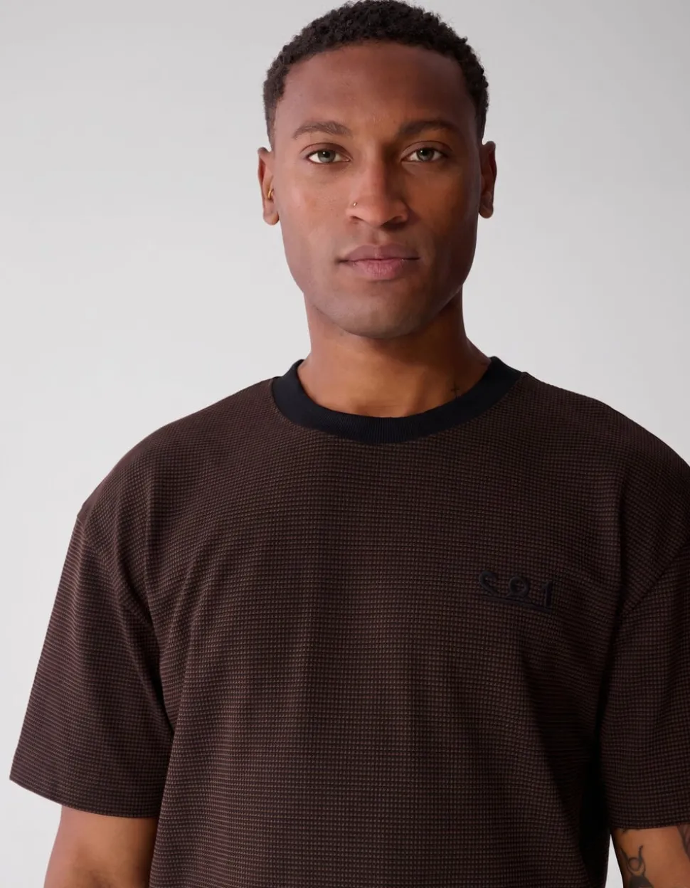 Honeycomb T-shirt Donkerbruin