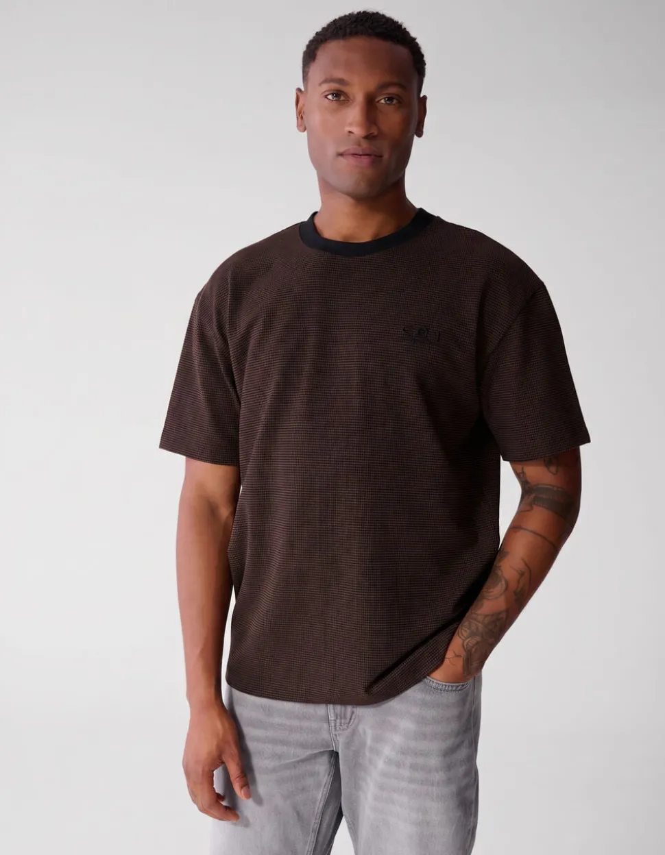 Honeycomb T-shirt Donkerbruin