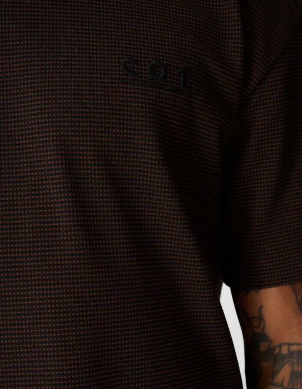 Honeycomb T-shirt Donkerbruin