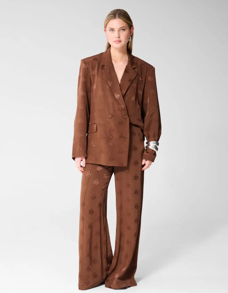 Jacquard Blazer Bruin
