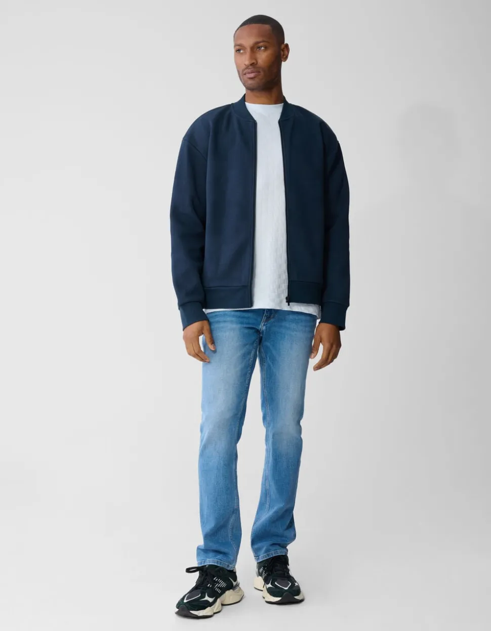 Jacquard Bomber Jack Donkerblauw