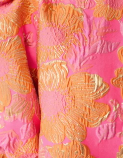 Jacquard Flower Mini Jurk Roze