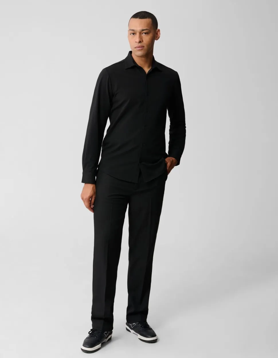 Jersey Overhemd Zwart