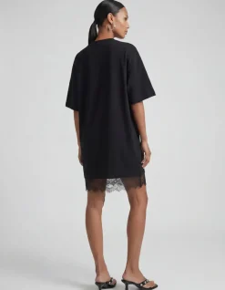 Kanten Mini Jurk Zwart