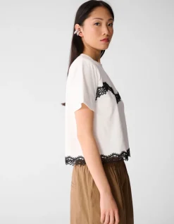 Kanten T-shirt Wit