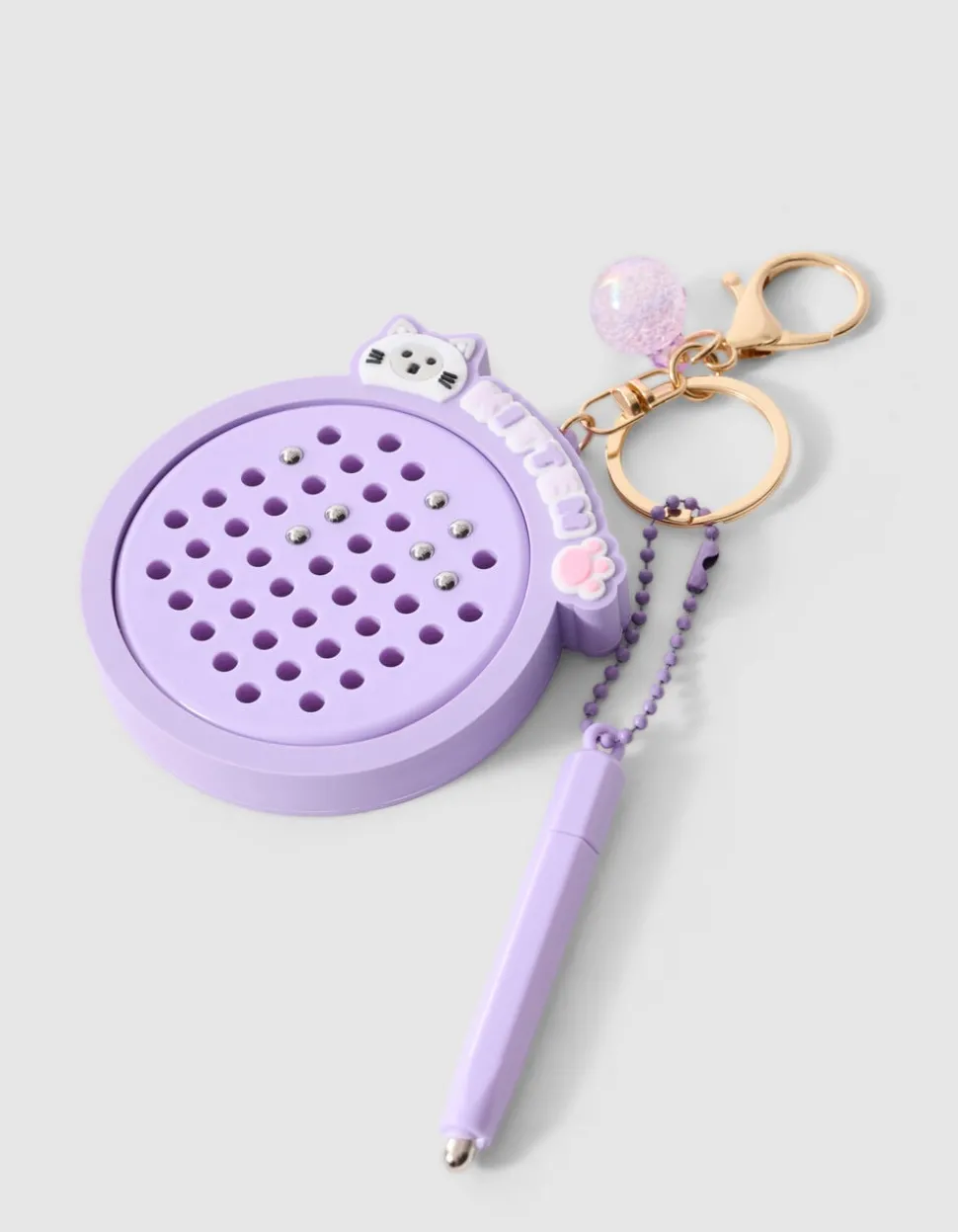 Kitten Bal Sleutelhanger Paars