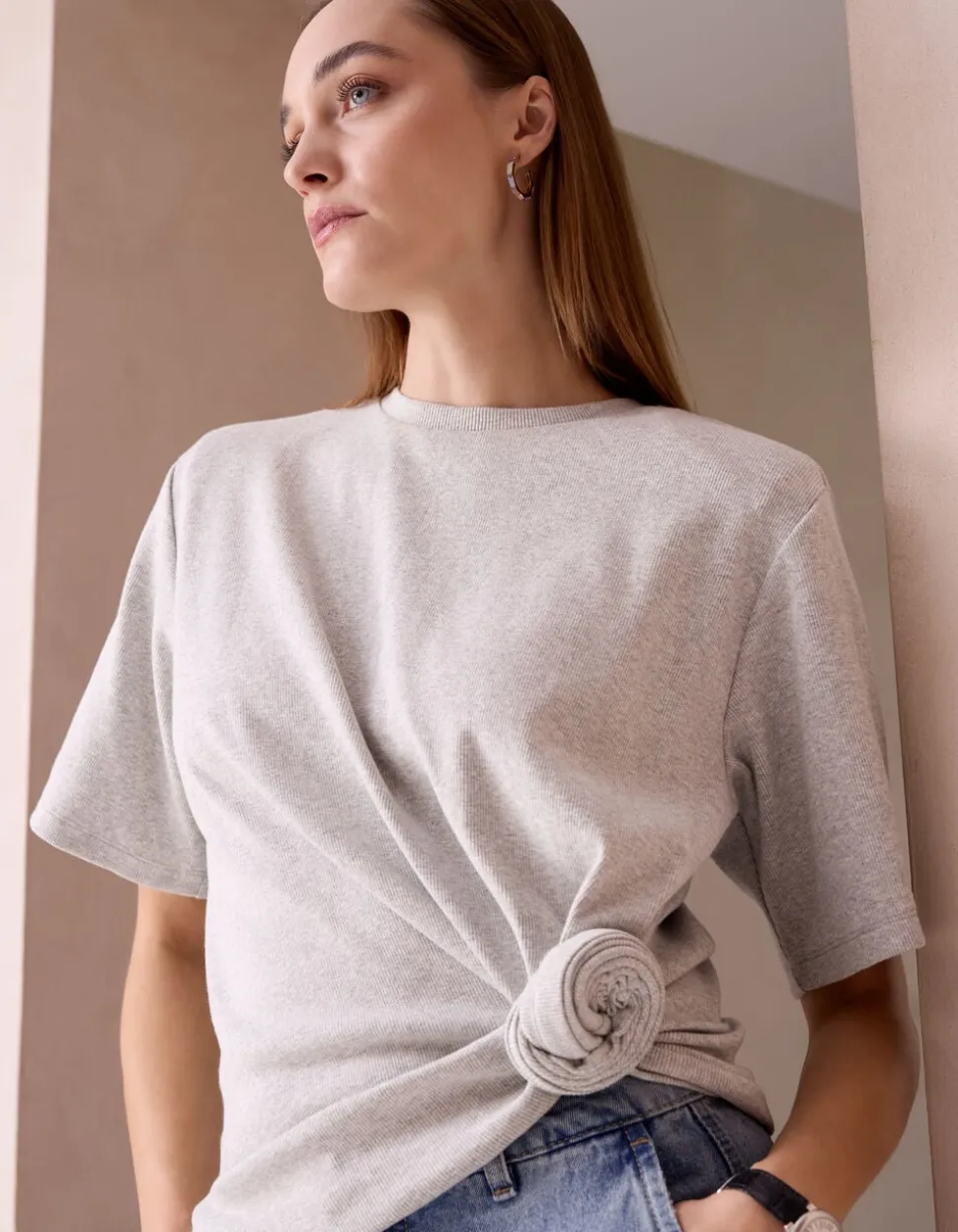 Knot T-shirt Lichtgrijs By Mieke