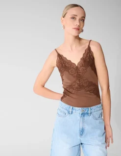 Lace Mix Singlet Bruin