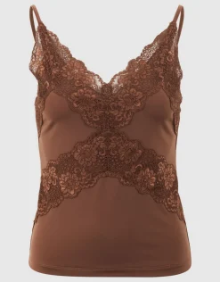 Lace Mix Singlet Bruin