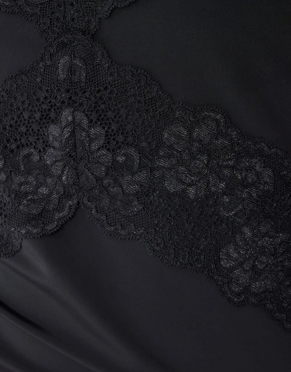 Lace Mix Singlet Zwart