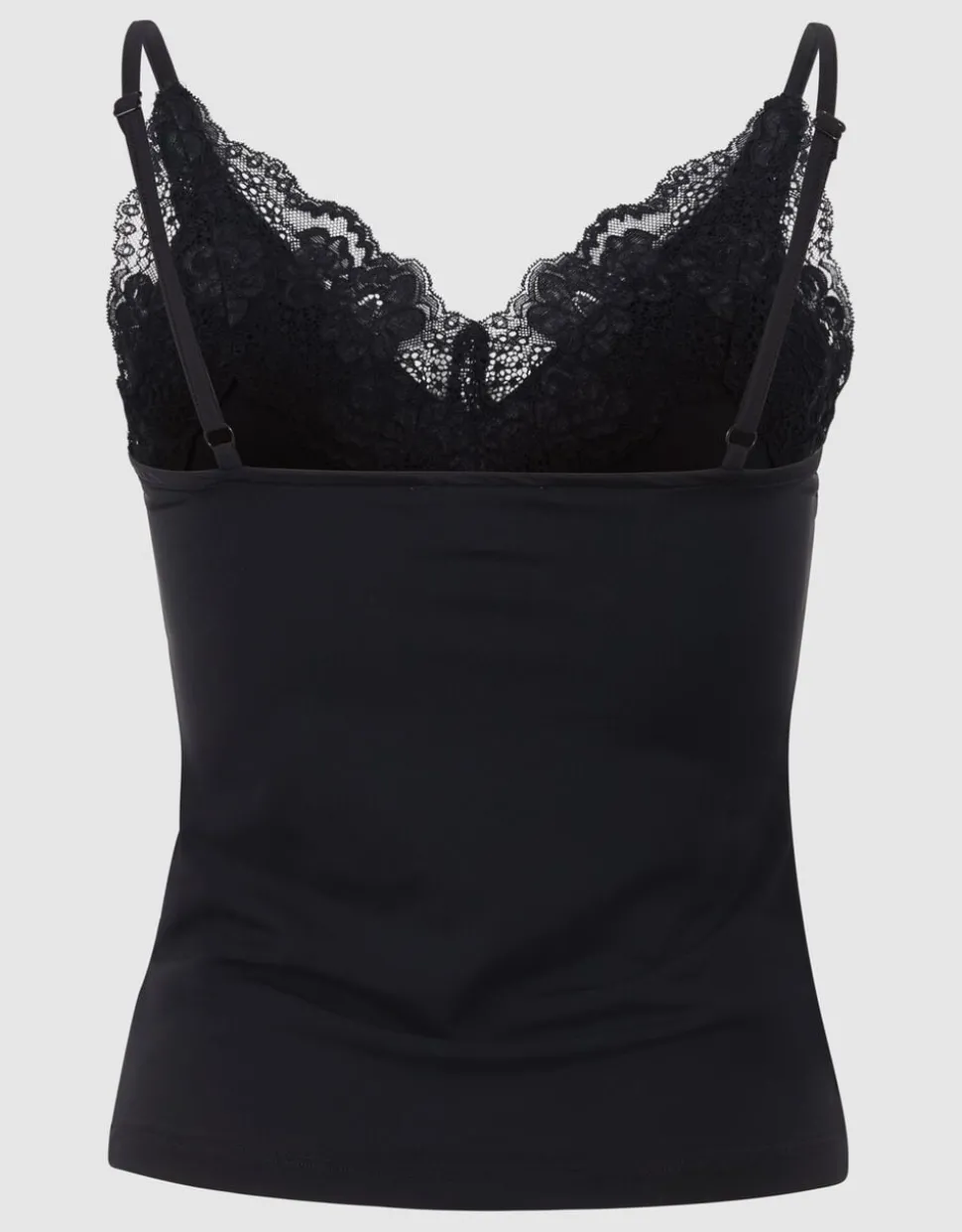 Lace Mix Singlet Zwart