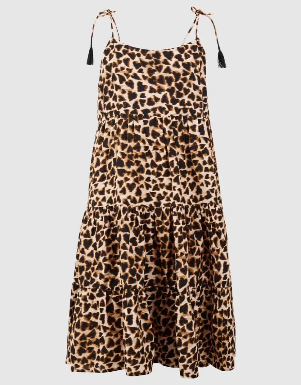 Layer Leopard Print Jurk Bruin