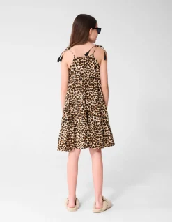 Layer Leopard Print Jurk Bruin