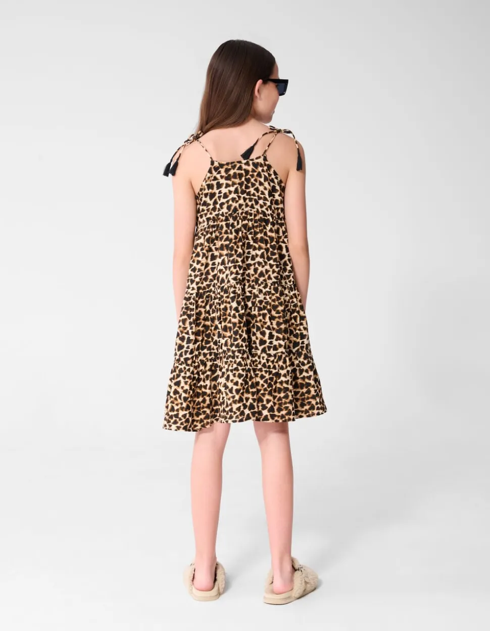 Layer Leopard Print Jurk Bruin