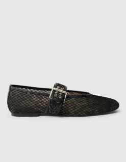 Leopard Mesh Ballerina's Zwart/Bruin