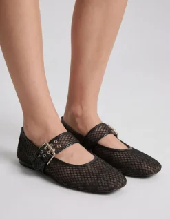 Leopard Mesh Ballerina's Zwart/Bruin