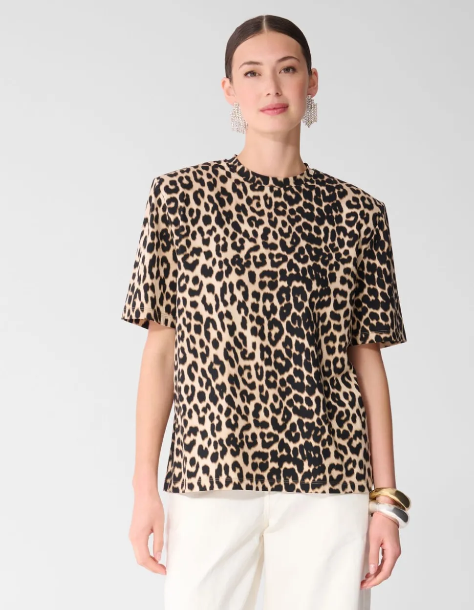 Leopard Padded T-shirt Bruin