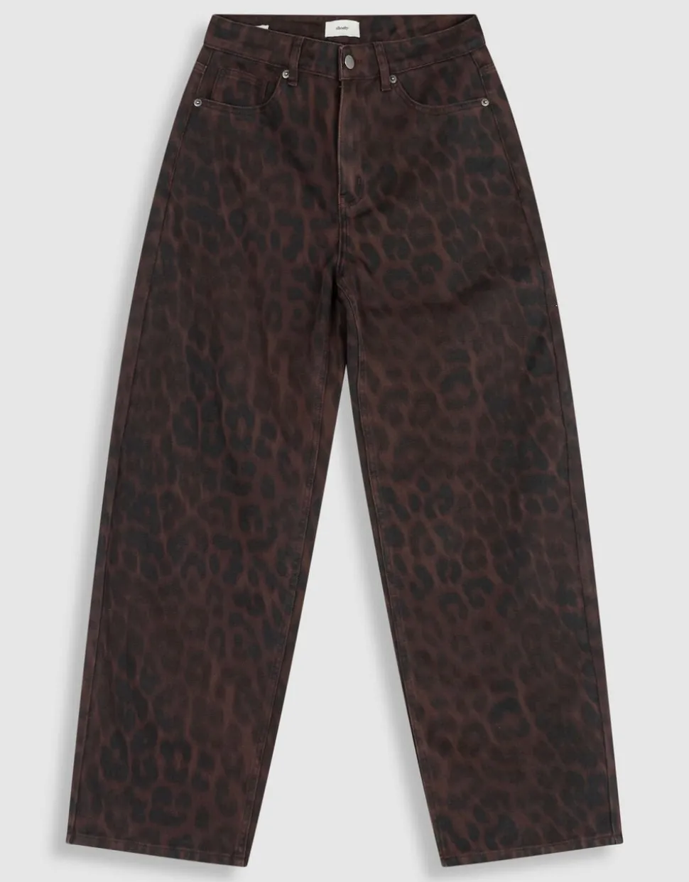 Leopard Print Baggy Fit Jeans Donkerbruin