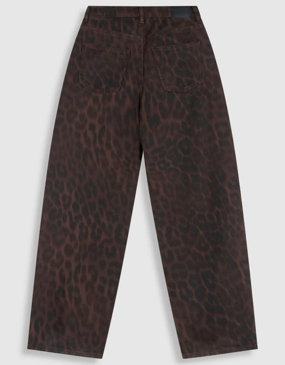 Leopard Print Baggy Fit Jeans Donkerbruin