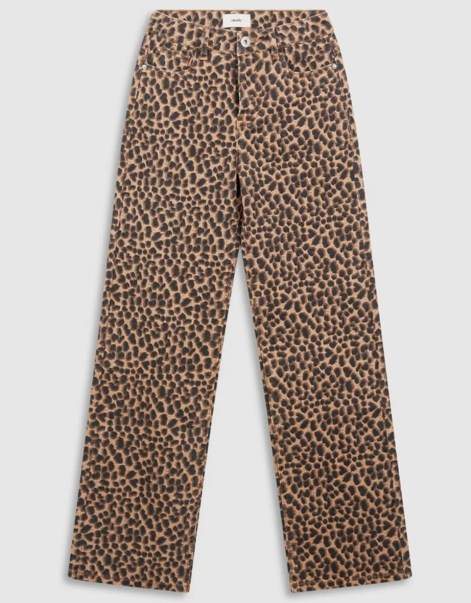 Leopard Straight Fit Broek Bruin