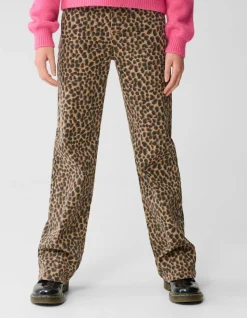 Leopard Straight Fit Broek Bruin