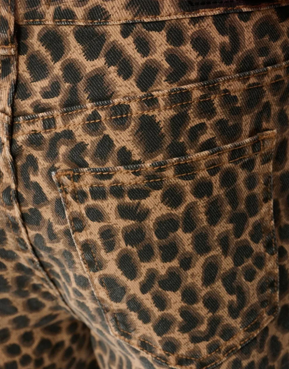 Leopard Straight Fit Broek Bruin