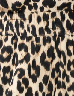 Leopard Twist Wide Leg Fit Broek Bruin