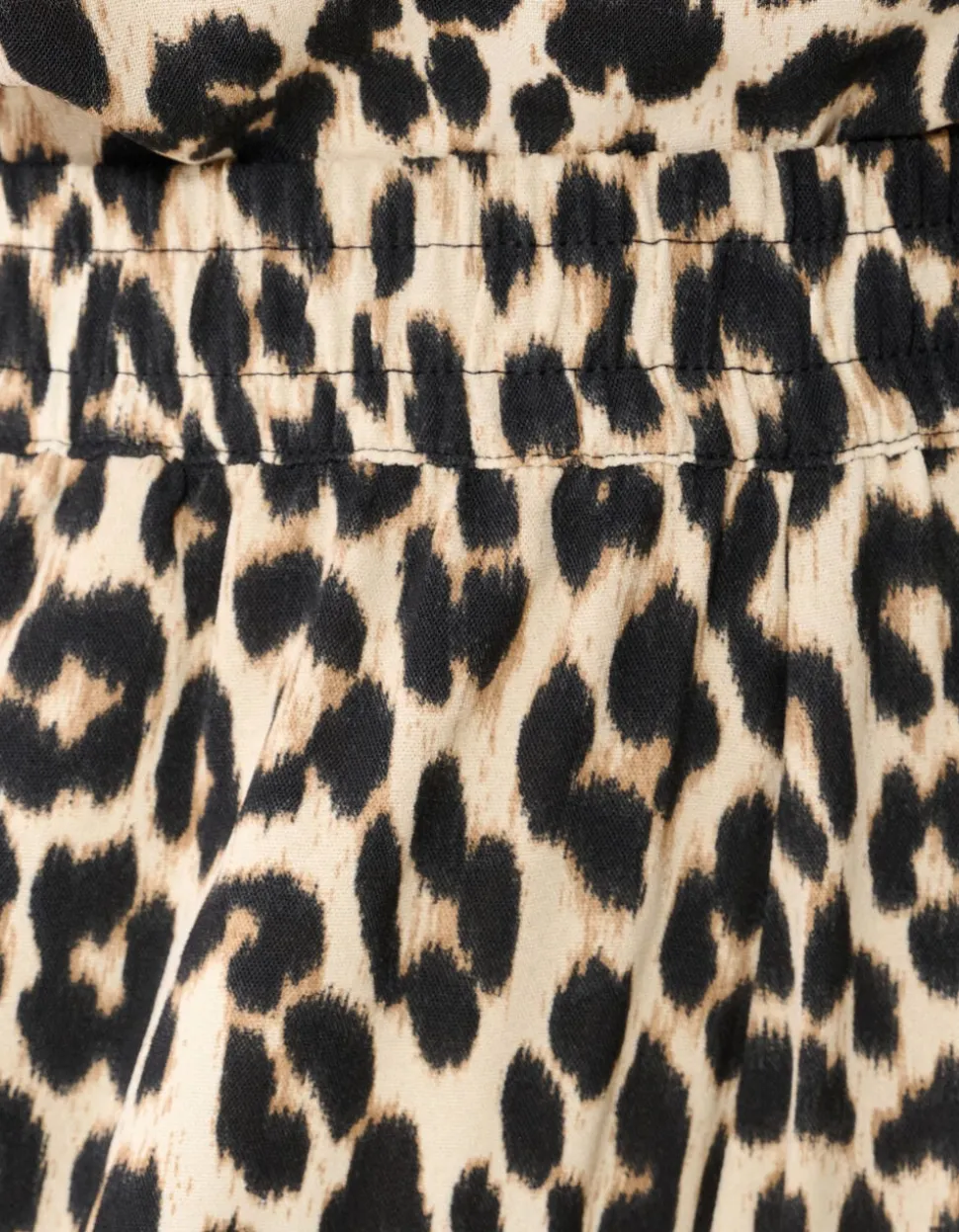 Leopard Twist Wide Leg Fit Broek Bruin
