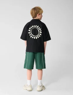 Linnen Artwork Overshirt Zwart