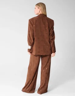 Logo Jacquard Broek Bruin
