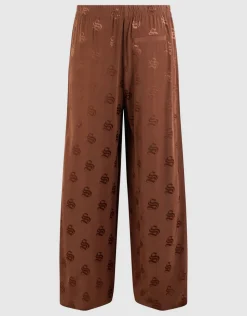 Logo Jacquard Broek Bruin