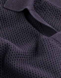 Longsleeve Knit Polo Donkerpaars