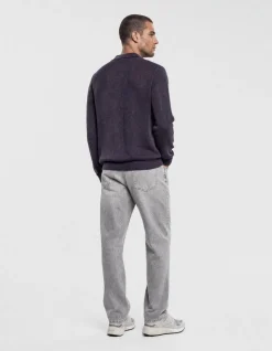 Longsleeve Knit Polo Donkerpaars