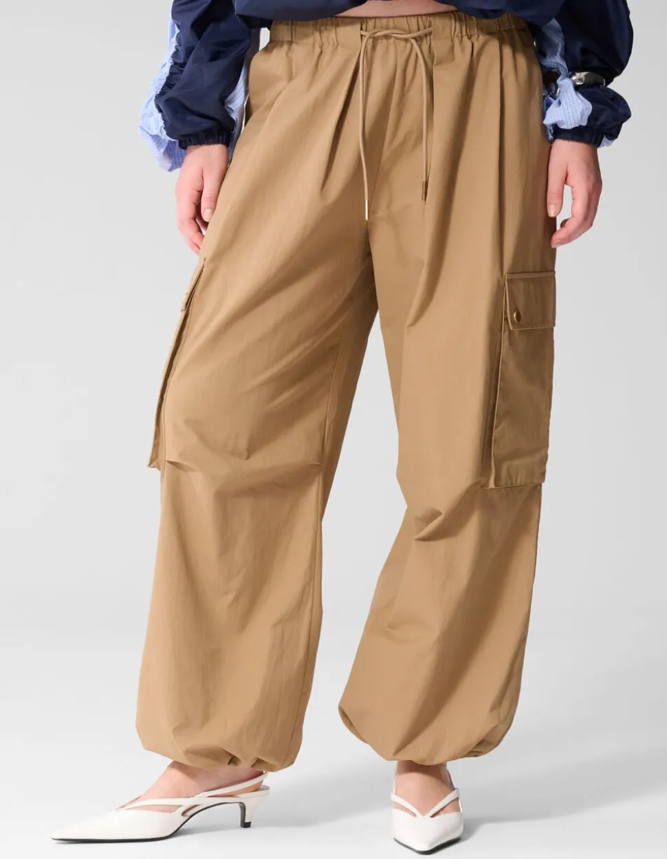 Loose Fit Cargo Broek Zand
