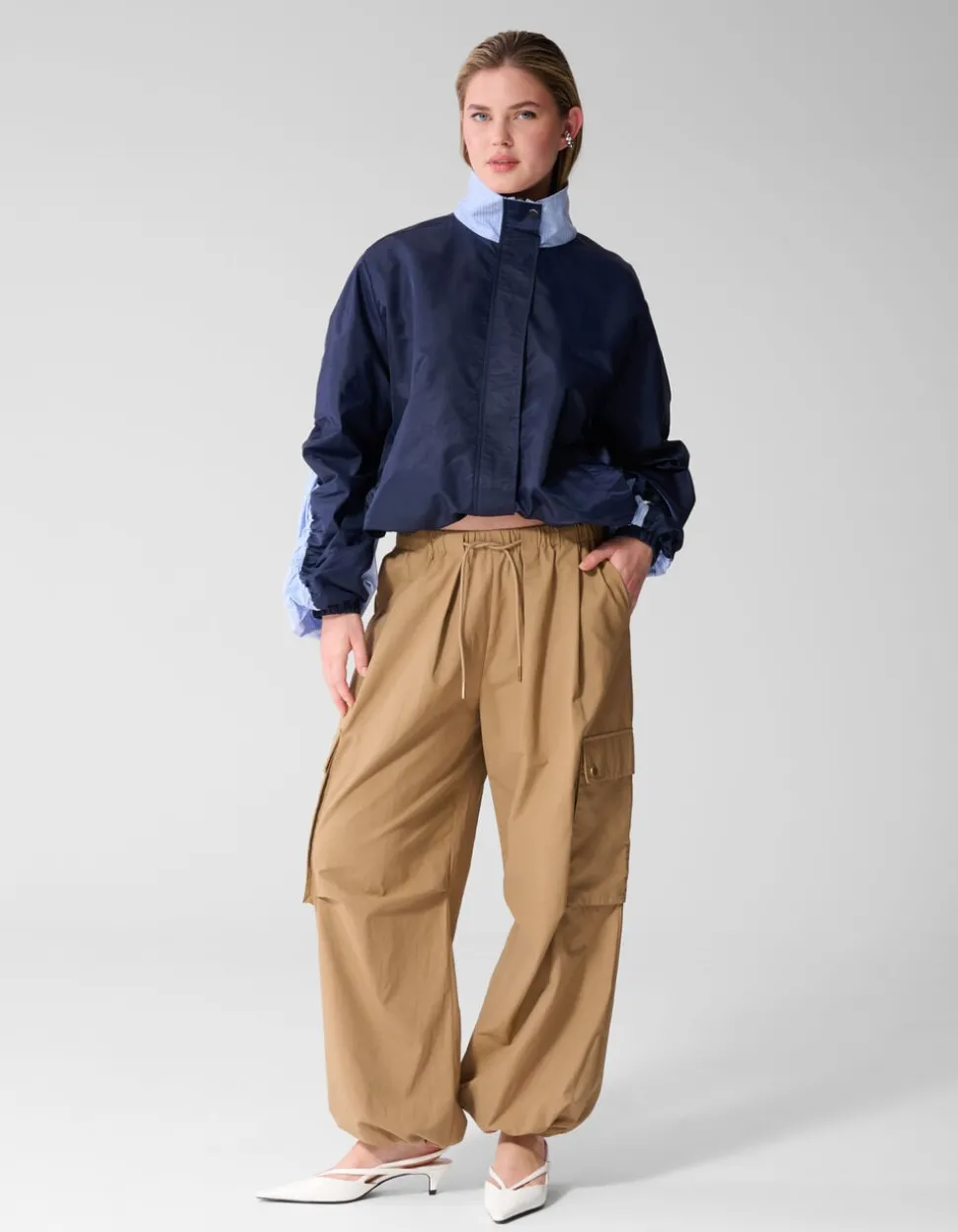 Loose Fit Cargo Broek Zand