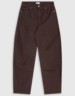 Lurex Barrel Fit Jeans Donkerbruin