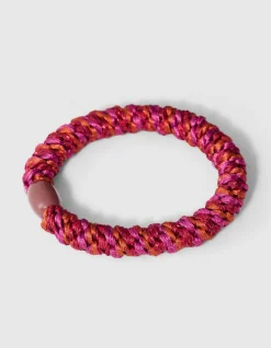 Lurex Haarelastiek Donkeroze/Oranje